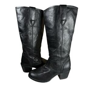 Durango Black Leather Western Boots Women’s Size 7.5 Cowboy Mid Calf Riding